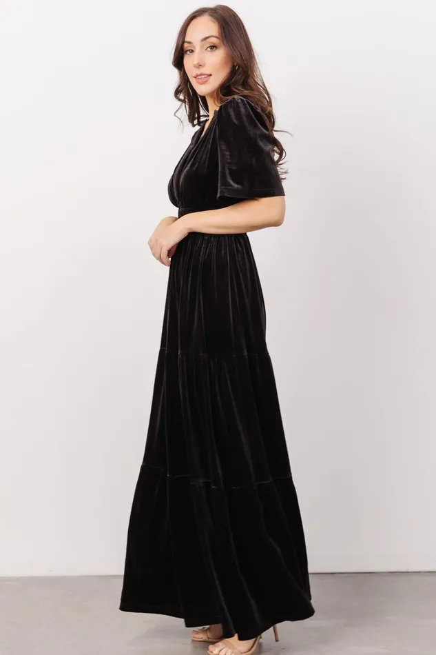 Artemis Velvet Maxi Dress Black Women Baltic Born Bump Friendly