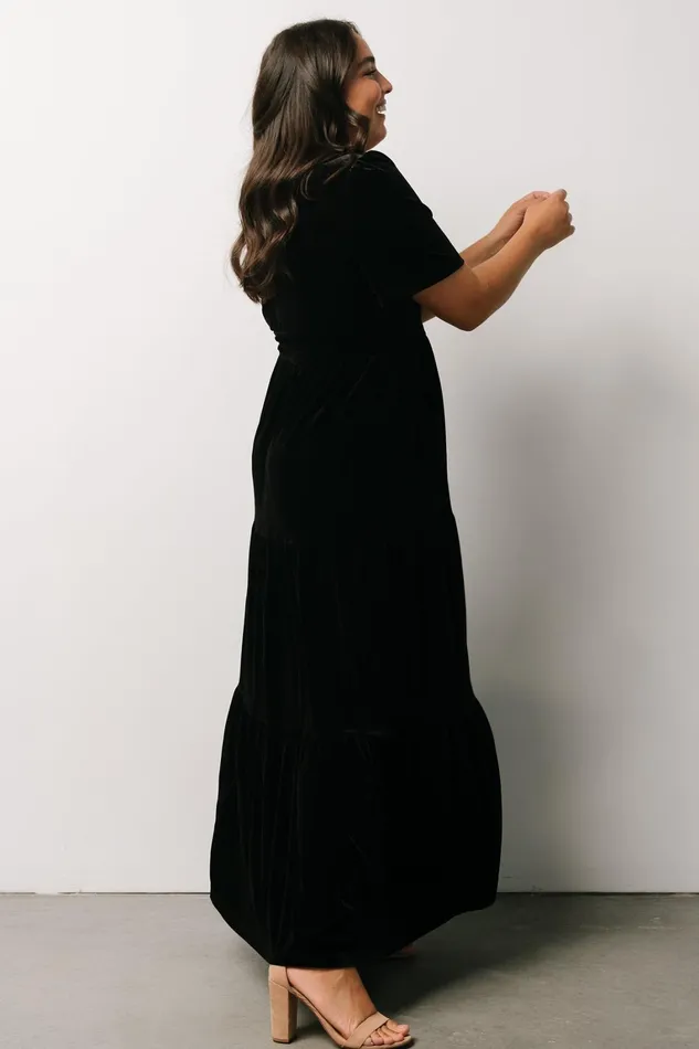 Artemis Velvet Maxi Dress Black Women Baltic Born Bump Friendly