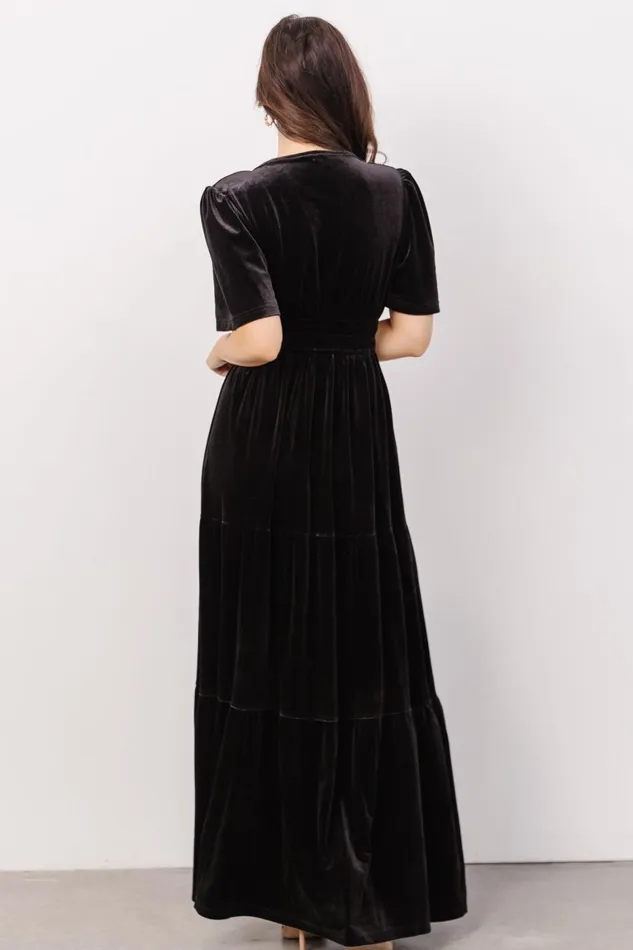 Artemis Velvet Maxi Dress Black Women Baltic Born Bump Friendly