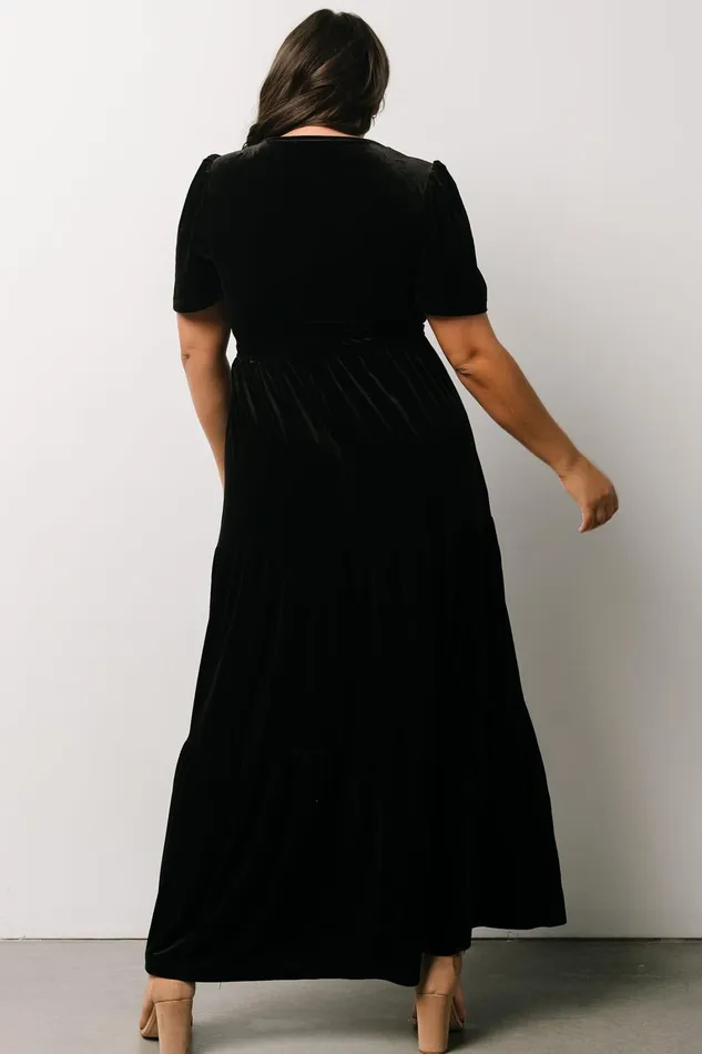 Artemis Velvet Maxi Dress Black Women Baltic Born Bump Friendly