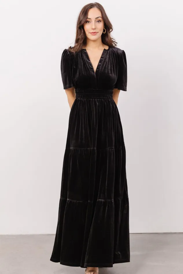 Artemis Velvet Maxi Dress Black Women Baltic Born Bump Friendly