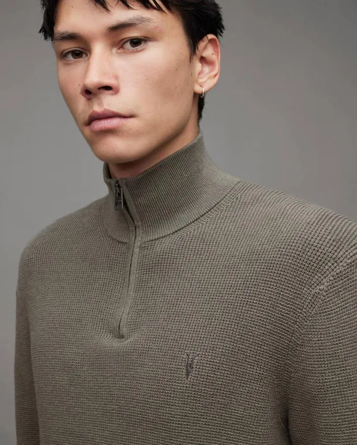 Aspen Zip Up Funnel Neck Ramskull Sweater Planet Grey Marl Men AllSaints Sweaters Aspen Zip Up Funnel Neck Ramskull Sweater Planet Grey Marl Men AllSaints Sweaters