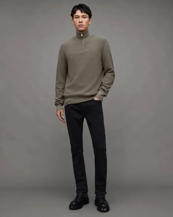 Aspen Zip Up Funnel Neck Ramskull Sweater Planet Grey Marl Men AllSaints Sweaters Aspen Zip Up Funnel Neck Ramskull Sweater Planet Grey Marl Men AllSaints Sweaters