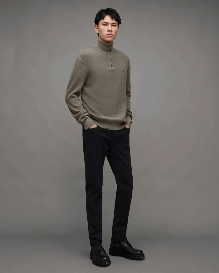 Aspen Zip Up Funnel Neck Ramskull Sweater Planet Grey Marl Men AllSaints Sweaters Aspen Zip Up Funnel Neck Ramskull Sweater Planet Grey Marl Men AllSaints Sweaters