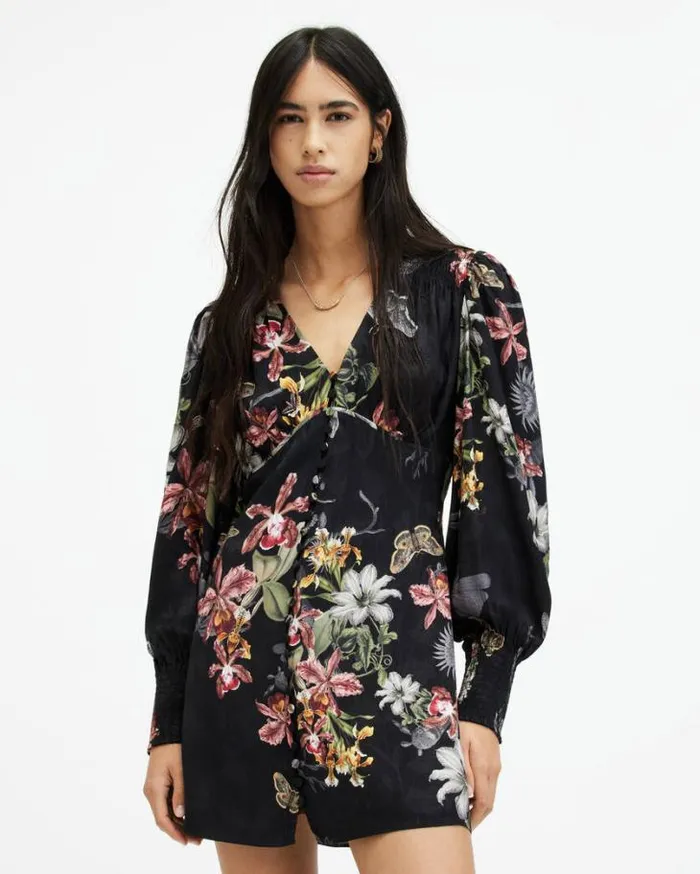 Auden Sanibel Print Mini Dress Black Women AllSaints Dresses