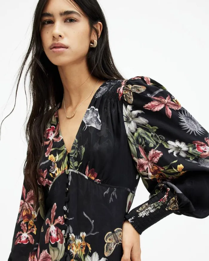 Auden Sanibel Print Mini Dress Black Women AllSaints Dresses