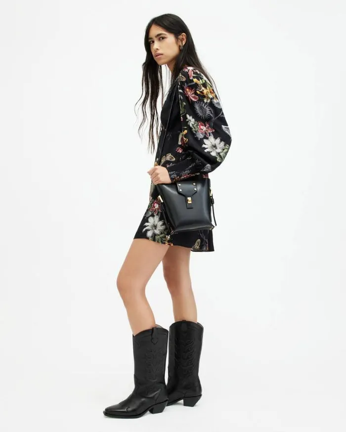 Auden Sanibel Print Mini Dress Black Women AllSaints Dresses