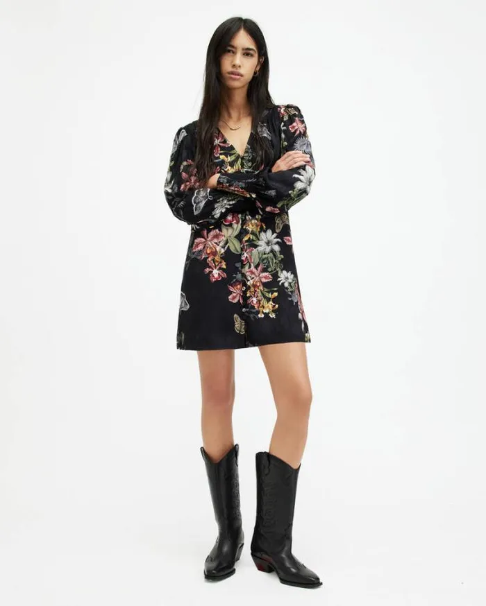 Auden Sanibel Print Mini Dress Black Women AllSaints Dresses
