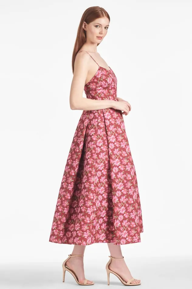 Audra Dress 8211 Bordeaux Bloom Women Sachin and Babi Sleeveless