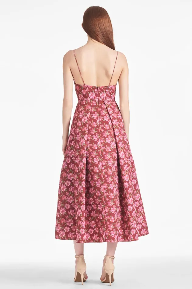 Audra Dress 8211 Bordeaux Bloom Women Sachin and Babi Sleeveless