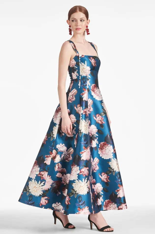 Audrey Gown 8211 Teal Garden Women Sachin and Babi Evening