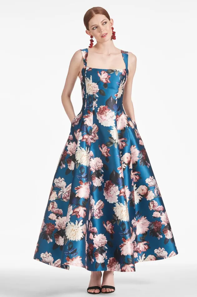 Audrey Gown 8211 Teal Garden Women Sachin and Babi Evening