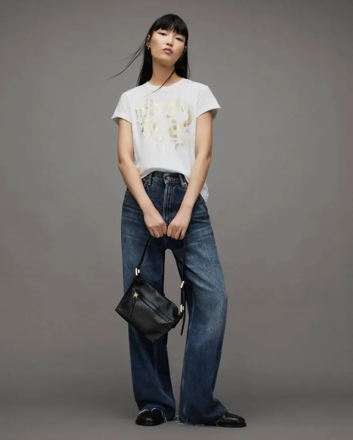 Auru Dragon Printed Anna TShirt White Women AllSaints Tops and Shirts