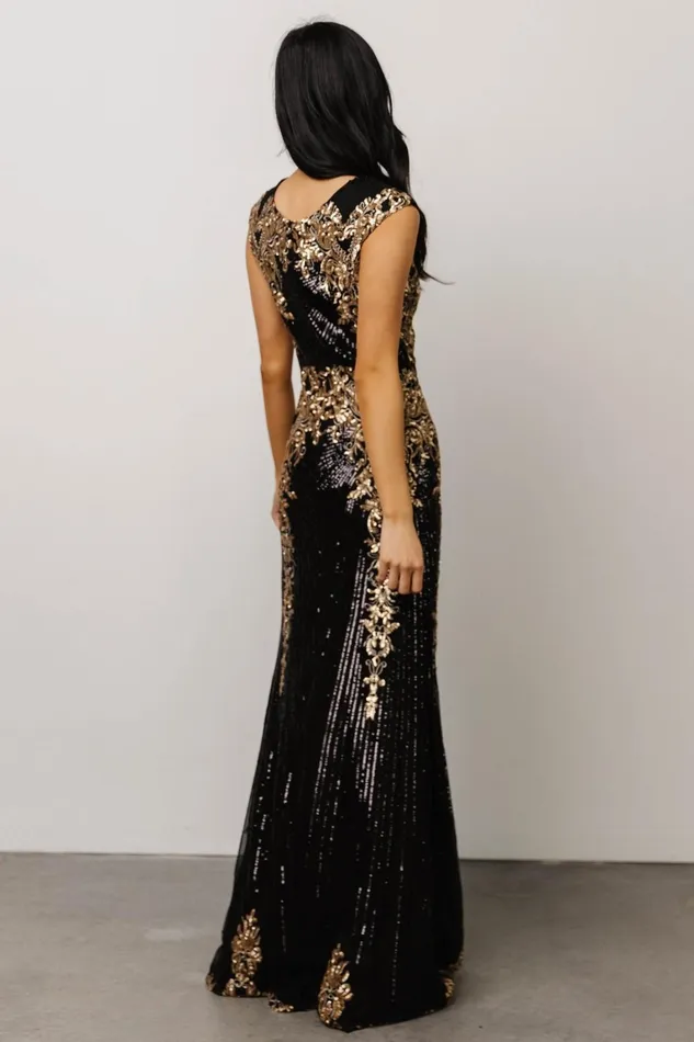 Azura Gown Black And Gold Women Baltic Born Embellished Sequin Azura Gown Black And Gold Women Baltic Born Embellished Sequin