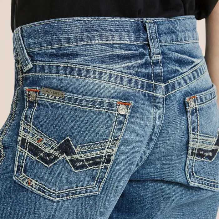 B5 Slim Charger Stackable Straight Leg Jean Dakota Kids Ariat Jeans