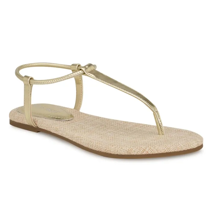 Bassie Flat Sandals Platino Women Nine West Flats Bassie Flat Sandals Platino Women Nine West Flats