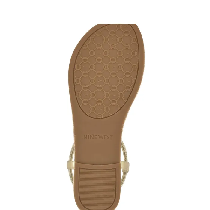 Bassie Flat Sandals Platino Women Nine West Flats Bassie Flat Sandals Platino Women Nine West Flats