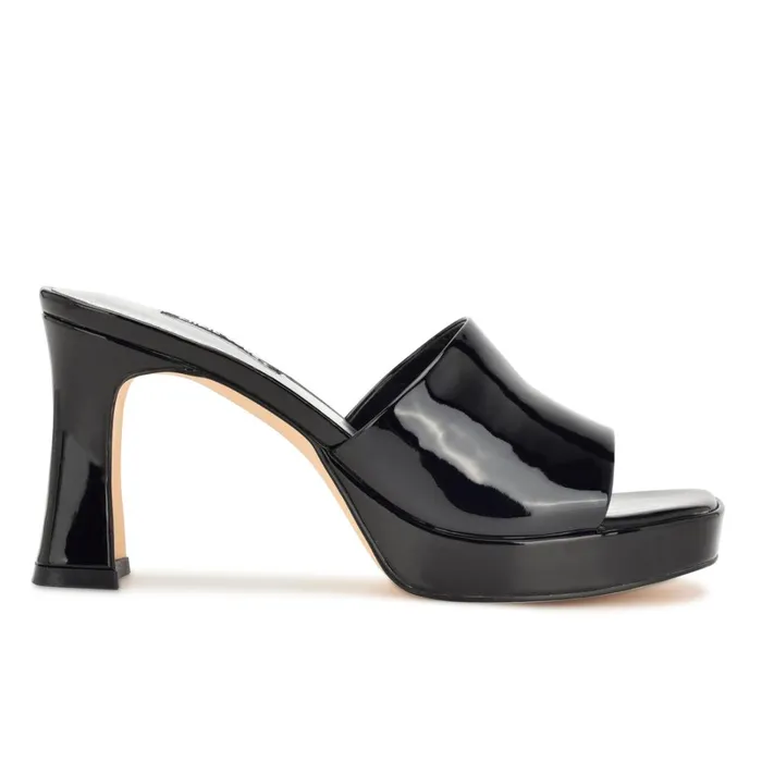 Beez Platform Sandals Black Patent Women Nine West Dress