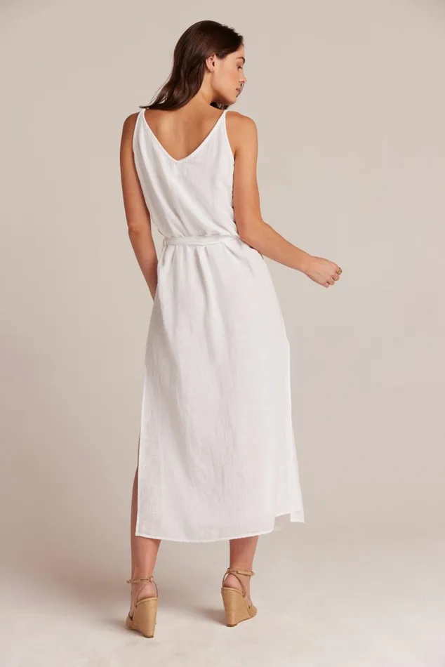 Bella Dahl Belted Button Front Sleeveless Dress White Women Maxi Dresses Bella Dahl Belted Button Front Sleeveless Dress White Women Maxi Dresses