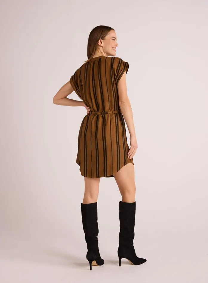 Bella Dahl Belted Cap Sleeve Dress 8211 Gilded Brown Women Mini Dresses Bella Dahl Belted Cap Sleeve Dress 8211 Gilded Brown Women Mini Dresses