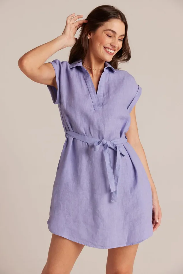 Bella Dahl Belted Linen Shirt Dress 8211 Purple Iris Women Mini Dresses Bella Dahl Belted Linen Shirt Dress 8211 Purple Iris Women Mini Dresses