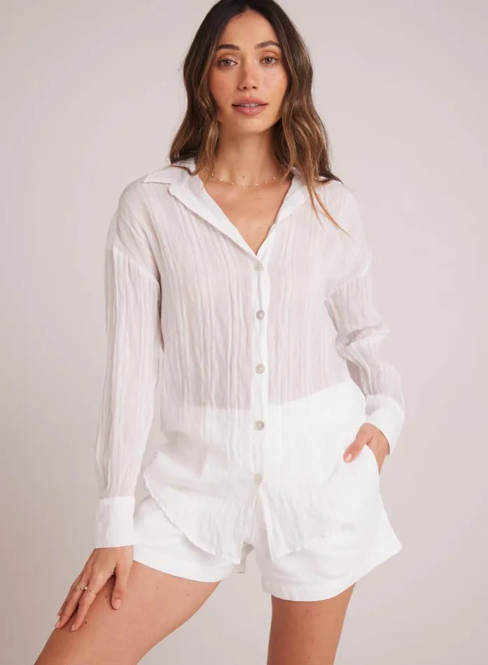 Bella Dahl Boyfriend Button Down 8211 White Women Button Down