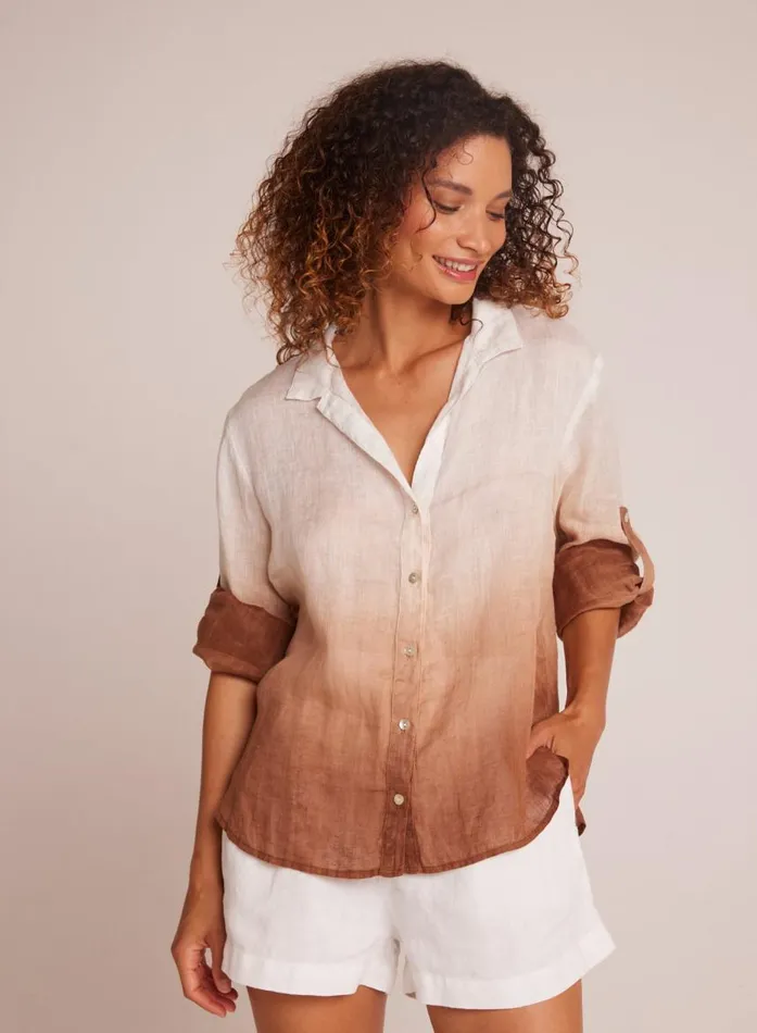 Bella Dahl Capri Button Down 8211 Coconut Ombre Dye Women Button Down