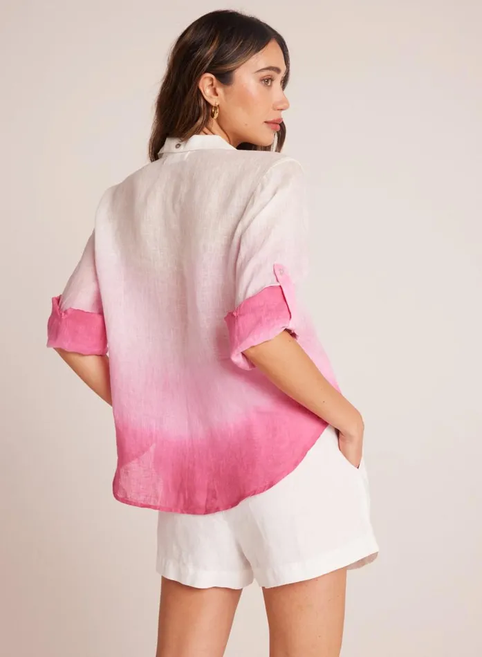 Bella Dahl Capri Button Down 8211 Pink Ombre Dye Women Long Sleeve Bella Dahl Capri Button Down 8211 Pink Ombre Dye Women Long Sleeve