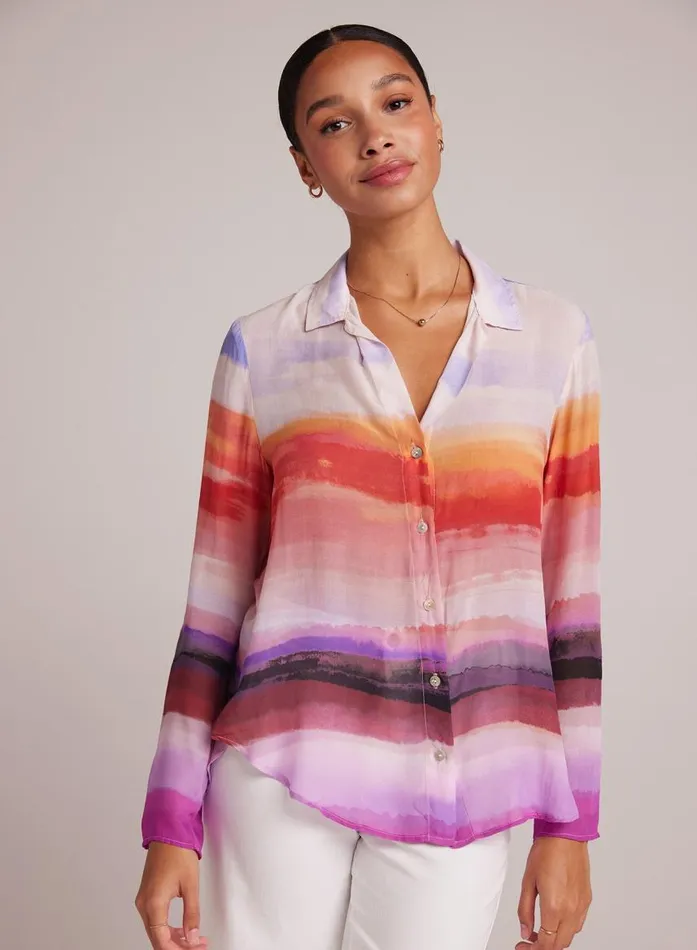 Bella Dahl Clean Shirt 8211 Canyon Stripe Print Women Button Down Bella Dahl Clean Shirt 8211 Canyon Stripe Print Women Button Down