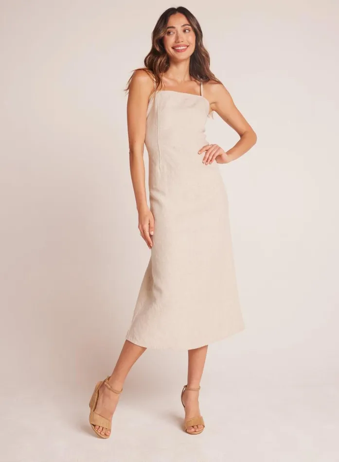 Bella Dahl Fitted Cami Midi Dress 8211 Linen Sand Women Midi Dresses