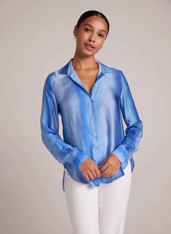 Bella Dahl Flowy Button Down 8211 Marina Haze Print Women Button Down
