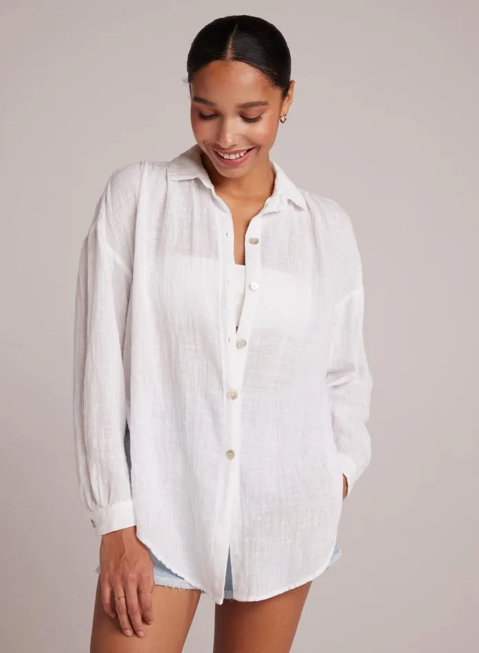 Bella Dahl Flowy Shirt 8211 White Women Long Sleeve
