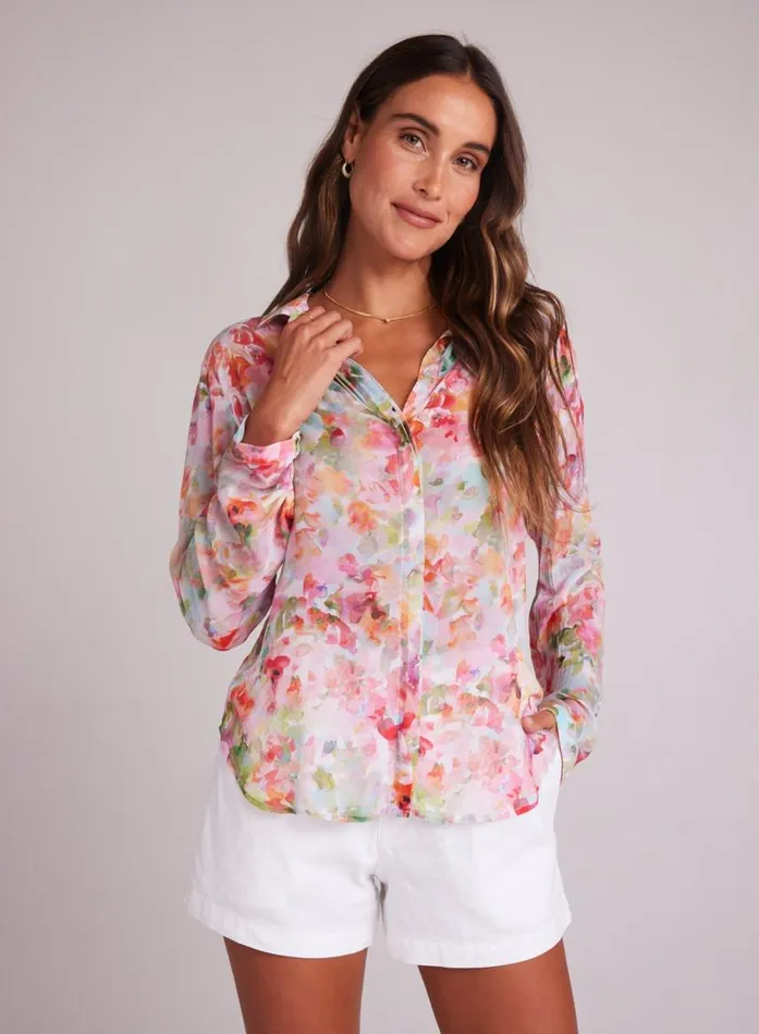 Bella Dahl Full Button Down Hipster Shirt 8211 Ipanema Floral Print Women Long Sleeve Bella Dahl Full Button Down Hipster Shirt 8211 Ipanema Floral Print Women Long Sleeve
