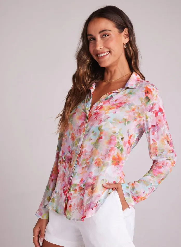 Bella Dahl Full Button Down Hipster Shirt 8211 Ipanema Floral Print Women Long Sleeve Bella Dahl Full Button Down Hipster Shirt 8211 Ipanema Floral Print Women Long Sleeve