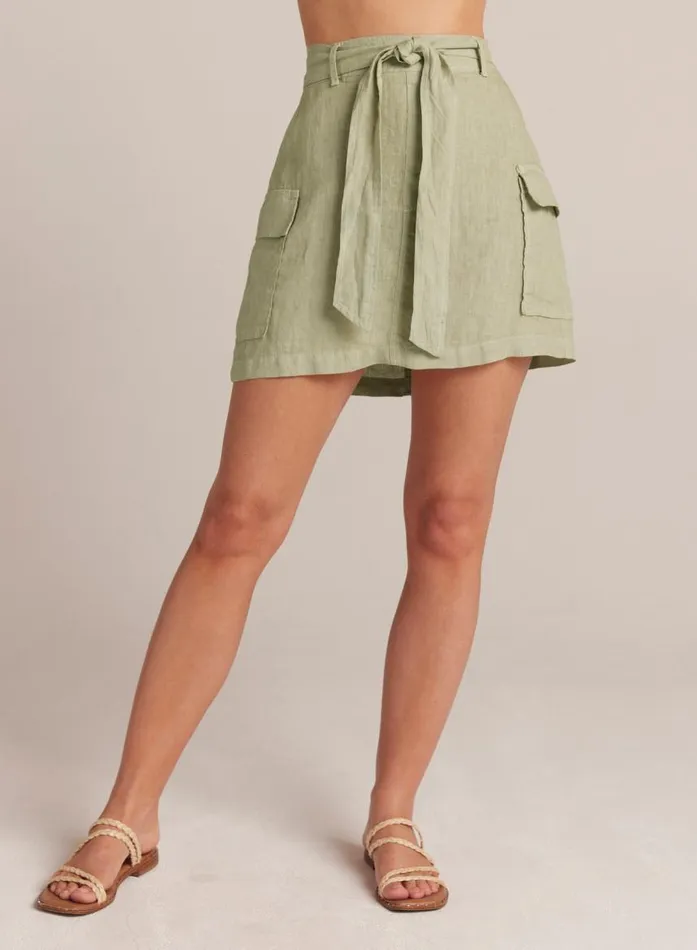 Bella Dahl Linen Cargo Mini Skirt 8211 Pale Palm Women Skirts Bella Dahl Linen Cargo Mini Skirt 8211 Pale Palm Women Skirts