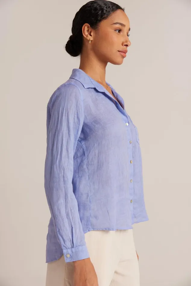 Bella Dahl Linen Pocket Button Down 8211 Peri Blue Women Button Down Bella Dahl Linen Pocket Button Down 8211 Peri Blue Women Button Down