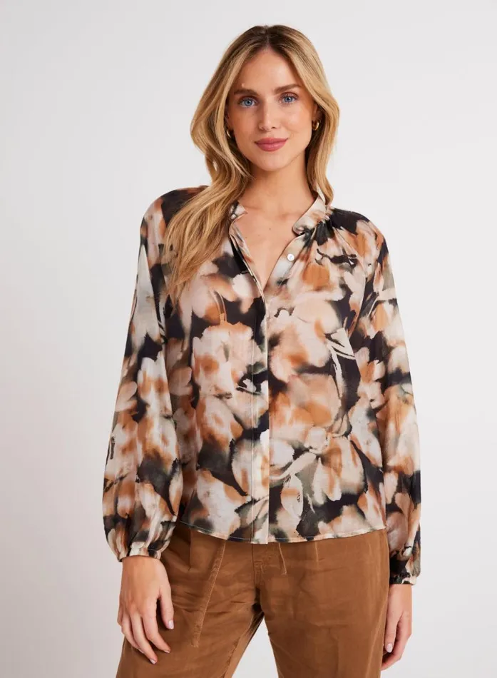 Bella Dahl Long Sleeve Shirred Raglan Shirt 8211 Harvest Floral Print Women Long Sleeve Bella Dahl Long Sleeve Shirred Raglan Shirt 8211 Harvest Floral Print Women Long Sleeve
