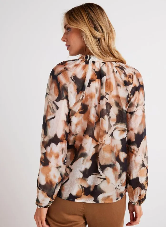 Bella Dahl Long Sleeve Shirred Raglan Shirt 8211 Harvest Floral Print Women Long Sleeve Bella Dahl Long Sleeve Shirred Raglan Shirt 8211 Harvest Floral Print Women Long Sleeve