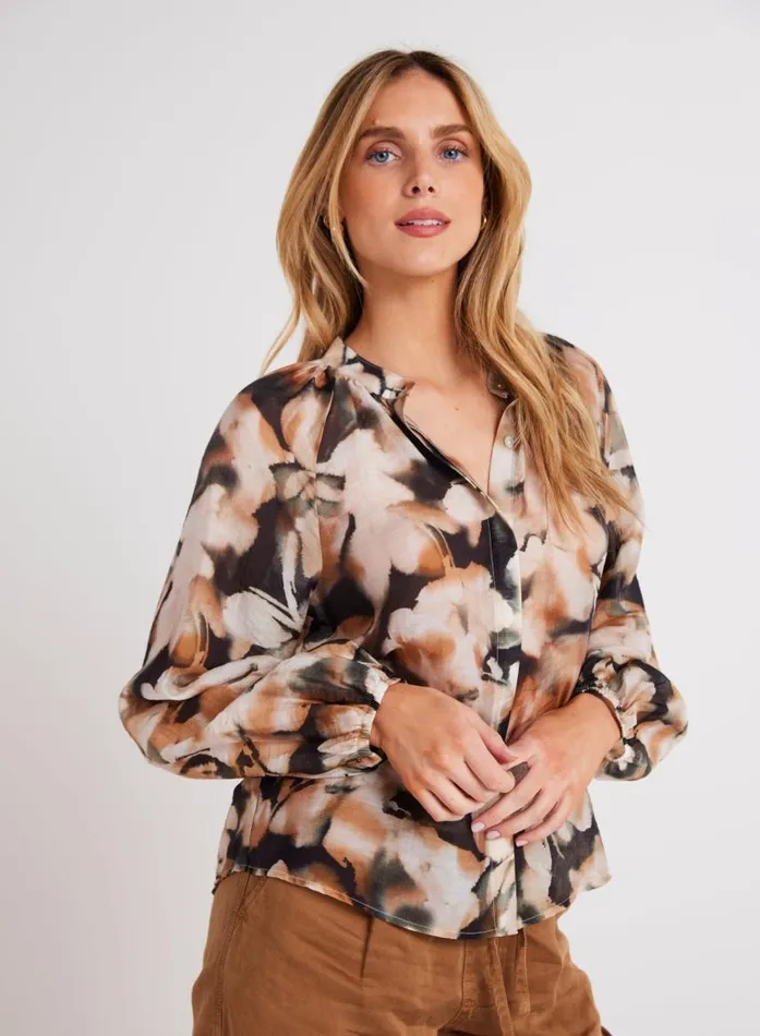 Bella Dahl Long Sleeve Shirred Raglan Shirt 8211 Harvest Floral Print Women Long Sleeve Bella Dahl Long Sleeve Shirred Raglan Shirt 8211 Harvest Floral Print Women Long Sleeve