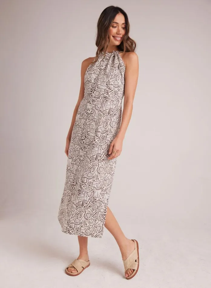 Bella Dahl Low Back Halter Dress 8211 Papillon Print Women Midi Dresses