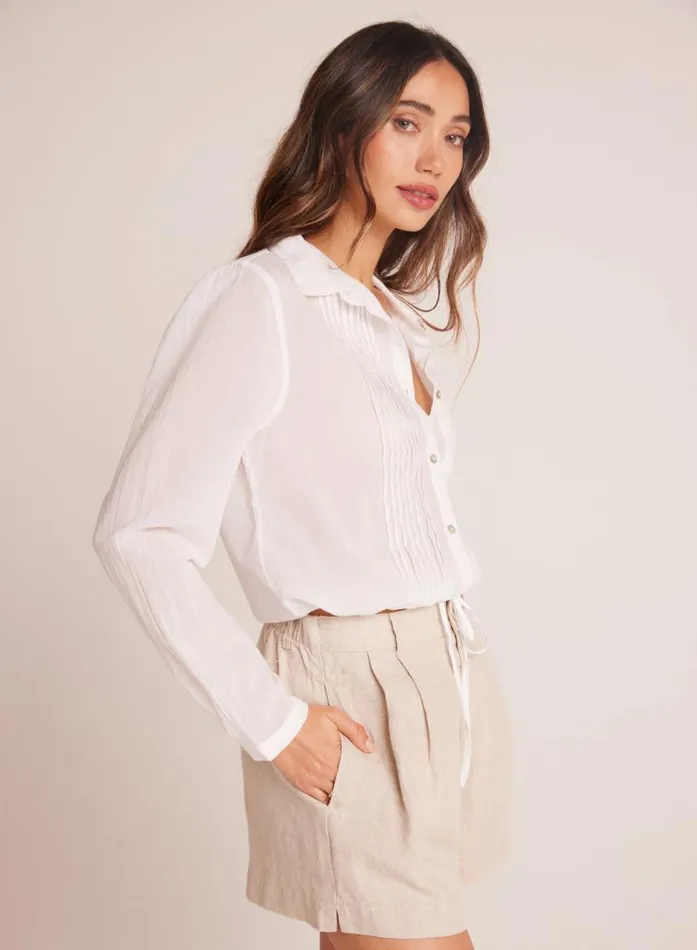 Bella Dahl Pintuck Crop Button Down 8211 White Women Long Sleeve Bella Dahl Pintuck Crop Button Down 8211 White Women Long Sleeve