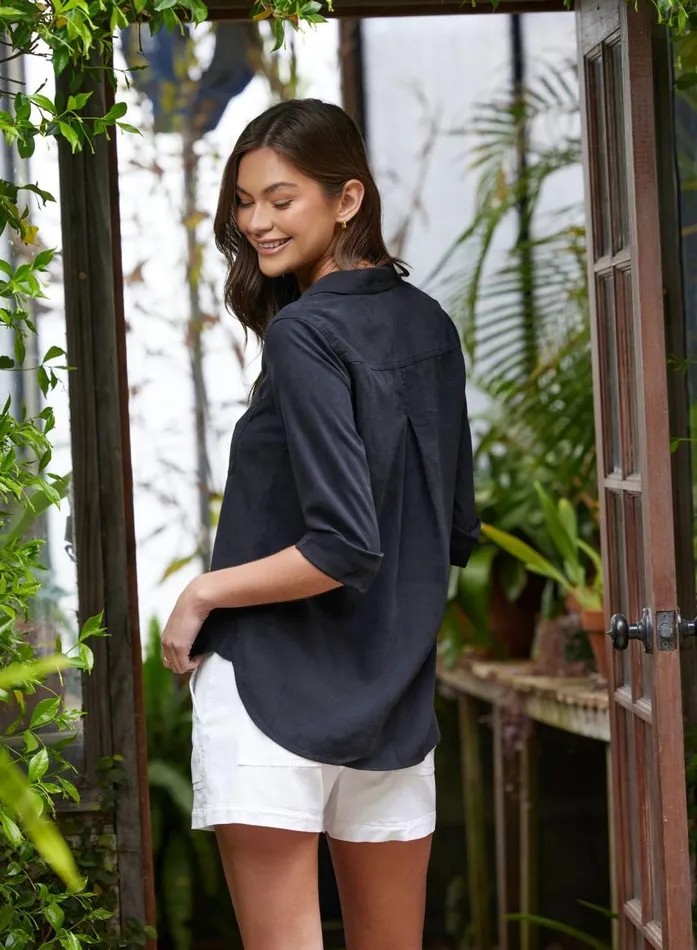 Bella Dahl Shirt Tail Button Down 8211 Vintage Black Women Long Sleeve Bella Dahl Shirt Tail Button Down 8211 Vintage Black Women Long Sleeve