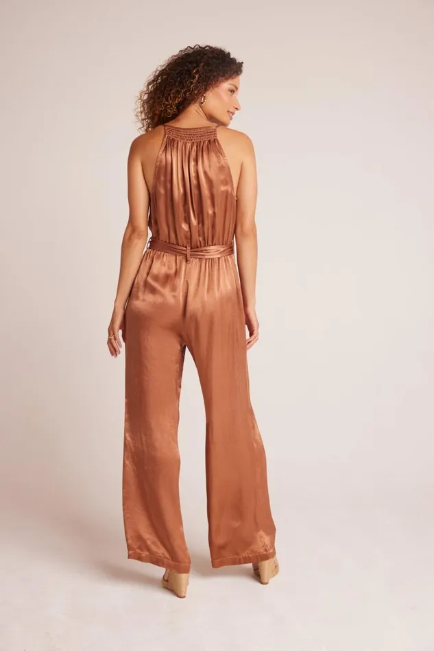 Bella Dahl Smocked Halter Neck Jumpsuit 8211 Curacao Coconut Women Rompers and Jumpsuits Bella Dahl Smocked Halter Neck Jumpsuit 8211 Curacao Coconut Women Rompers and Jumpsuits