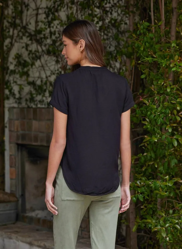 Bella Dahl VNeck Tee 8211 Vintage Black Women Short Sleeve Bella Dahl VNeck Tee 8211 Vintage Black Women Short Sleeve