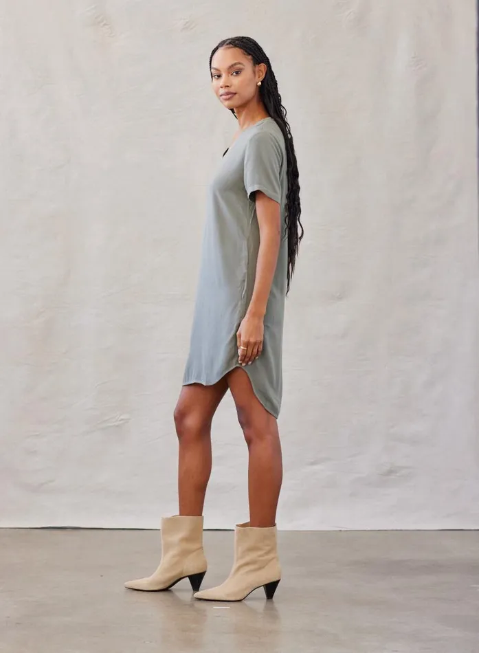 Bella Dahl VNeck Tee Dress 8211 Soft Army Women Mini Dresses