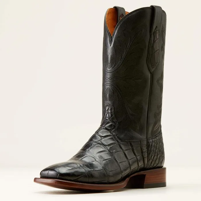 Bench Made Bassett Western Boot Black American Alligator Men Ariat Western Boots