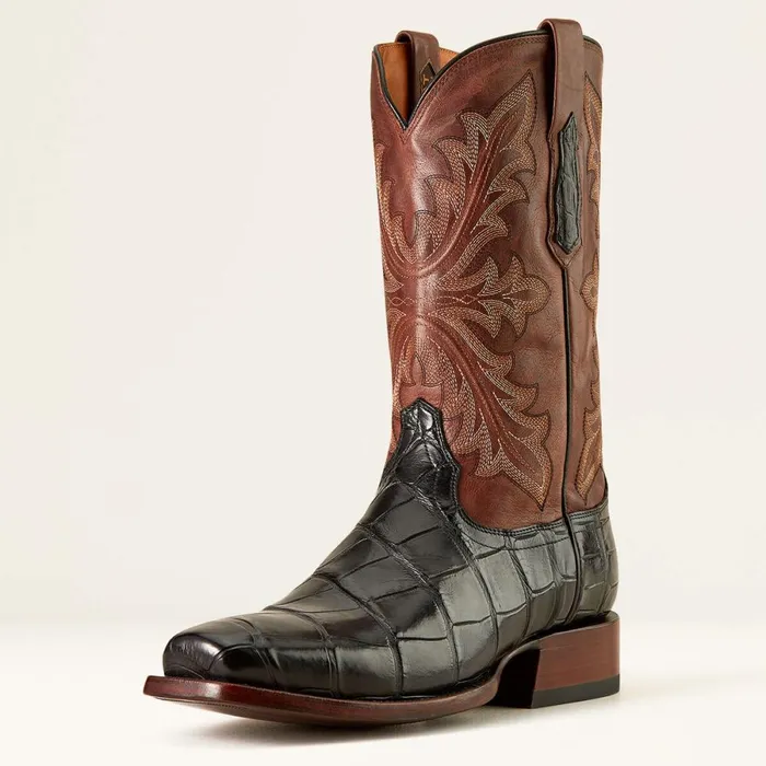 Bench Made Stilwell Western Boot Black American Alligatorwhiskey Brown Men Ariat Western Boots