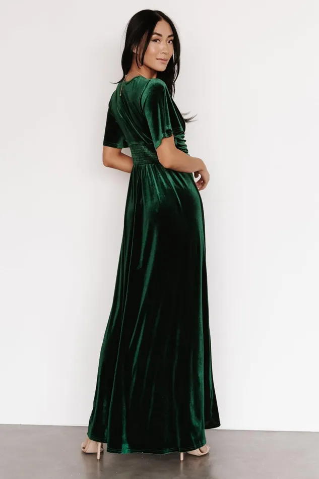 Berenice Velvet Maxi Dress Emerald Women Baltic Born Wedding Guest Berenice Velvet Maxi Dress Emerald Women Baltic Born Wedding Guest