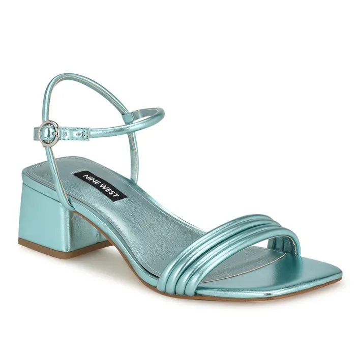 Bernise Block Heel Sandals Blue Women Nine West Heeled Bernise Block Heel Sandals Blue Women Nine West Heeled