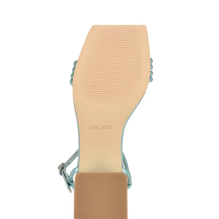Bernise Block Heel Sandals Blue Women Nine West Heeled Bernise Block Heel Sandals Blue Women Nine West Heeled